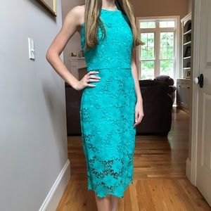 NWT Bisou Bisou Teal lace dress / size 6